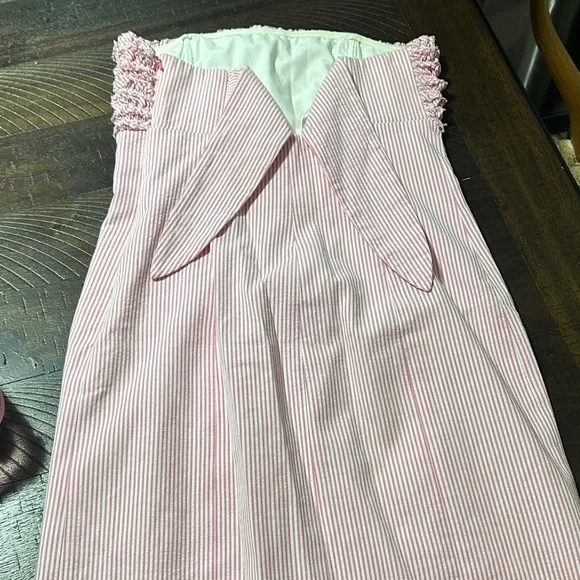 Lilly Pulitzer Pink and White Strapless Dress - Picture 3 of 5